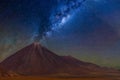 Milky way in Licancabur volcano at Atacama Desert Royalty Free Stock Photo