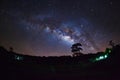 Milky way, Long exposure photograph, with grain Royalty Free Stock Photo
