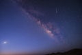 Milky Way and Meteor in Sahara Desert Royalty Free Stock Photo