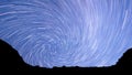 Milky Way in the mountains. Spiral. Time Lapse