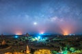 Milky way over ancient pagoda in bagan