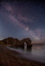Milky Way over Durdle Door, Dorset Royalty Free Stock Photo