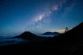 Milky way over Gunung Merapi, on the way to Kawah Ijen, Indones