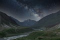 Milky way over Himalayas seen from Mud village,Spiti Valley, Himachal Pradesh, India