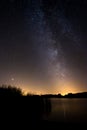 Milky Way over the lake at sunset