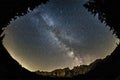 Milky Way over Latemar, Dolomiti Royalty Free Stock Photo