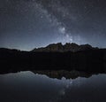 Milky Way over Latemar, Dolomiti Royalty Free Stock Photo