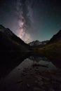 Milky way over Maroon Bells Colorado, Fall Royalty Free Stock Photo