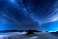 Milky Way over Mount Bromo in Bromo Tengger Semeru National Park, East Java, Indonesia Royalty Free Stock Photo