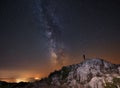 Milky way over a mountain in Italy