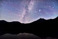 Milky Way over mountain lake in Styria Royalty Free Stock Photo