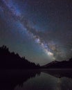 Milky Way Over Mountain and Lake Royalty Free Stock Photo