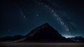 Milky way over mountains at night Royalty Free Stock Photo