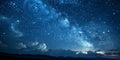 Milky Way over Mountains, Night Sky , Stargazing Royalty Free Stock Photo