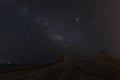 Milky Way over mud volcanoes Royalty Free Stock Photo