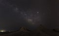 Milky Way over mud volcanoes Royalty Free Stock Photo