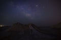 Milky Way over mud volcanoes Royalty Free Stock Photo