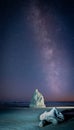 Milky Way Over Ocean Sea Stacks Along The Pacific Oceang Royalty Free Stock Photo