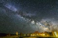 Milky Way over Old Faithful, Yellowstone National Park Royalty Free Stock Photo