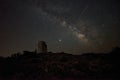 Milky way over an old watchtower Royalty Free Stock Photo