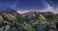 Milky way over Tatras mountain panorama, Slovakia from Hladke Se