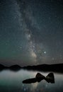 Milky way over water in Maine
