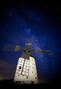 Milky way over windmill