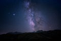 Milky Way passing Monte Padru in Corsica Royalty Free Stock Photo