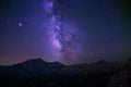 Milky Way passing Monte Padru in Corsica Royalty Free Stock Photo