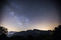 Milky way in Puigsacalm peak, La Garrotxa, Spain Royalty Free Stock Photo