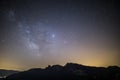 Milky way in Puigsacalm peak, La Garrotxa, Spain Royalty Free Stock Photo