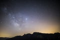 Milky way in Puigsacalm peak, La Garrotxa, Spain Royalty Free Stock Photo