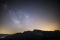 Milky way in Puigsacalm peak, La Garrotxa, Spain Royalty Free Stock Photo