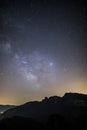 Milky way in Puigsacalm peak, La Garrotxa, Spain Royalty Free Stock Photo