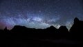 Milky Way Rising in Badlands National Park Royalty Free Stock Photo