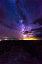 Milky Way Rising over Badlands National Park Royalty Free Stock Photo