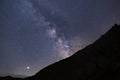 Milky Way rising over the Buila Vanturarita mountains in Romania
