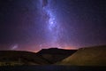 Milky Way rising over mountain range Royalty Free Stock Photo