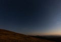 Milky Way rising on top of a ridge in Parang mountains