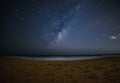 Milky way shine over the sea beach at night Royalty Free Stock Photo