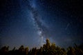 Milky Way With Shooting Star, Night Sky Background Royalty Free Stock Photo