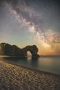 The Milky Way in the skies above Durdle Door Royalty Free Stock Photo