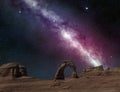 Milky way in the sky of arches national park