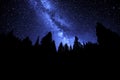 Milky Way Sky Forest at Night Time Stars