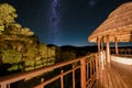 Milky way sky full of stars South Africa Kwazulu natal, luxury safari lodge in the bush Royalty Free Stock Photo