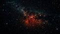 Milky Way star trail illuminates deep space in abstract design generated by AI