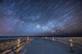 Milky Way Star Trails over a beach path