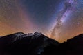 Milky way on starred sky in the mountains