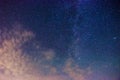 Milky Way and starry sky with clouds