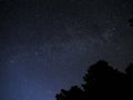 Milky way stars cassiopeia constellation on night sky Royalty Free Stock Photo